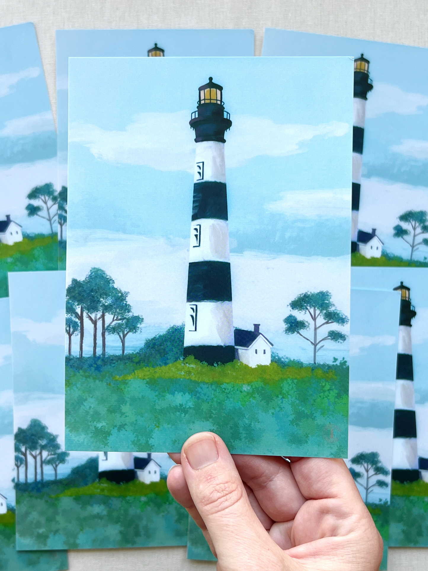 Bodie Island Lighthouse Art Print -  5x7 Coastal North Carolina Wall Art