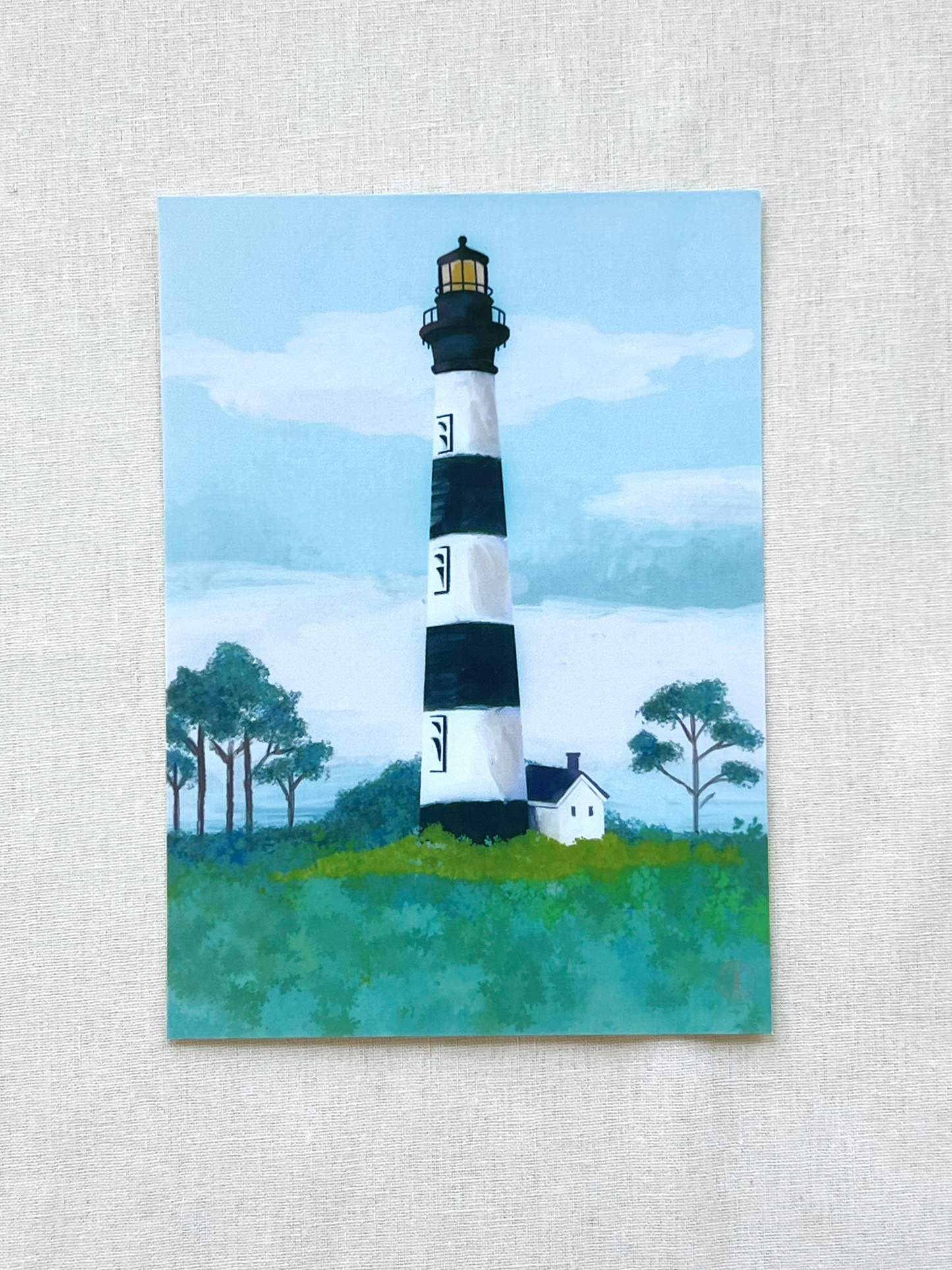 Bodie Island Lighthouse Art Print -  5x7 Coastal North Carolina Wall Art