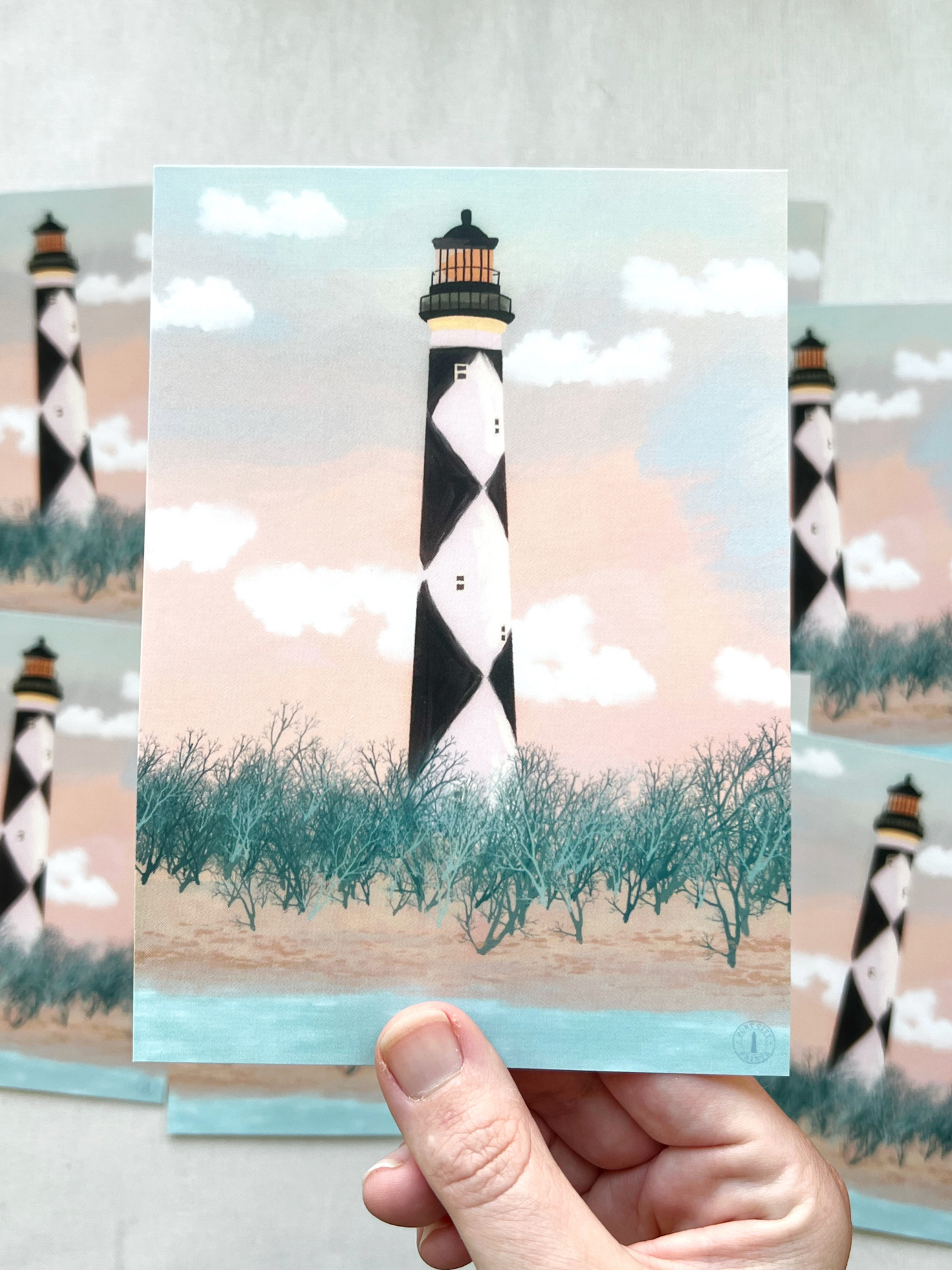 Cape Lookout Lighthouse Print - 5x7 Coastal North Carolina Wall Art