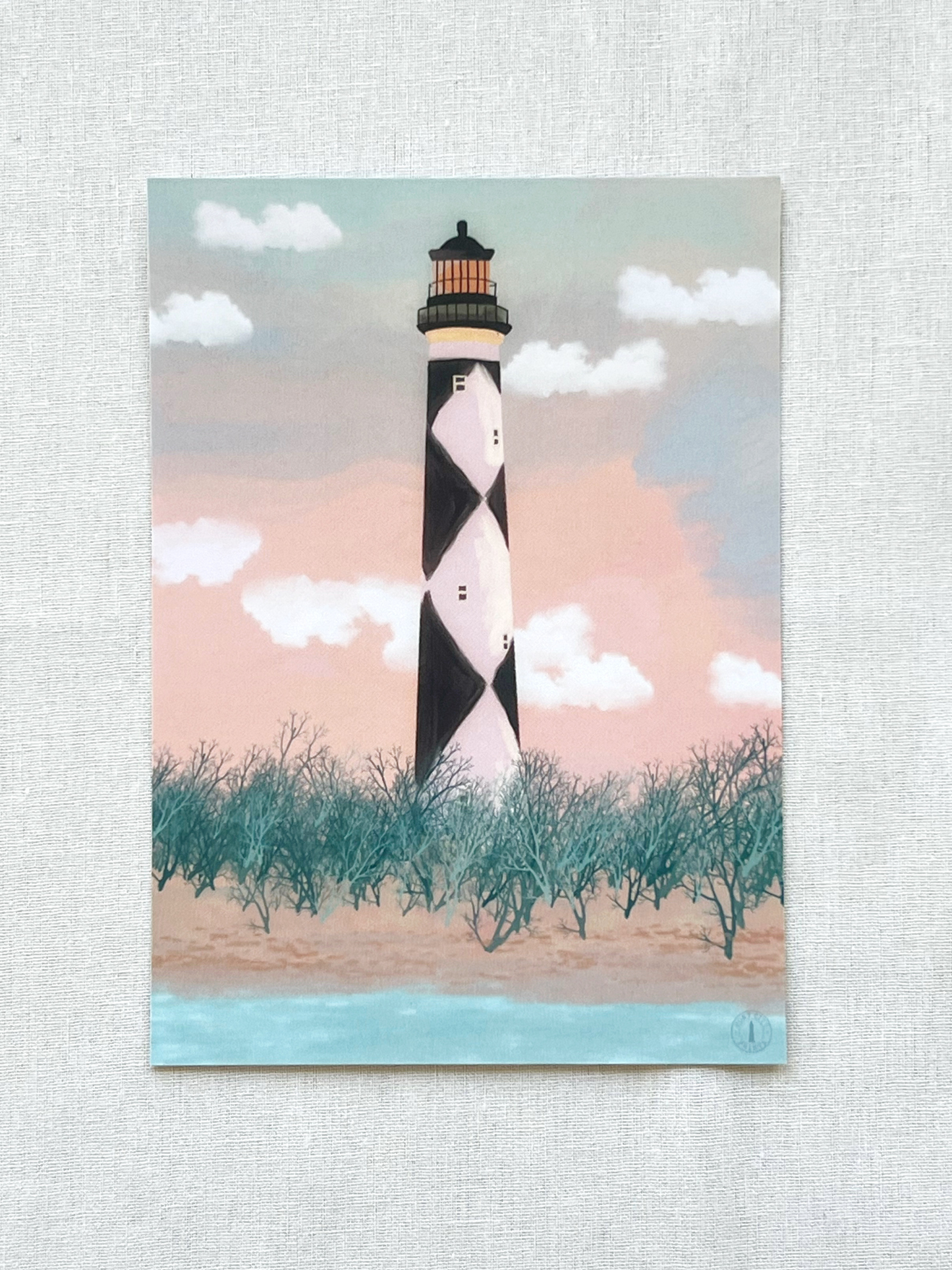 Cape Lookout Lighthouse Print - 5x7 Coastal North Carolina Wall Art