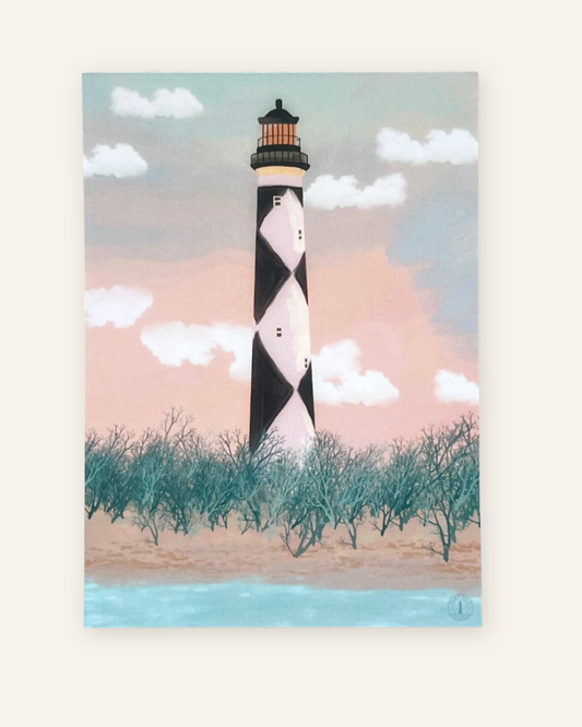 Cape Lookout Lighthouse Print - 5x7 Coastal North Carolina Wall Art