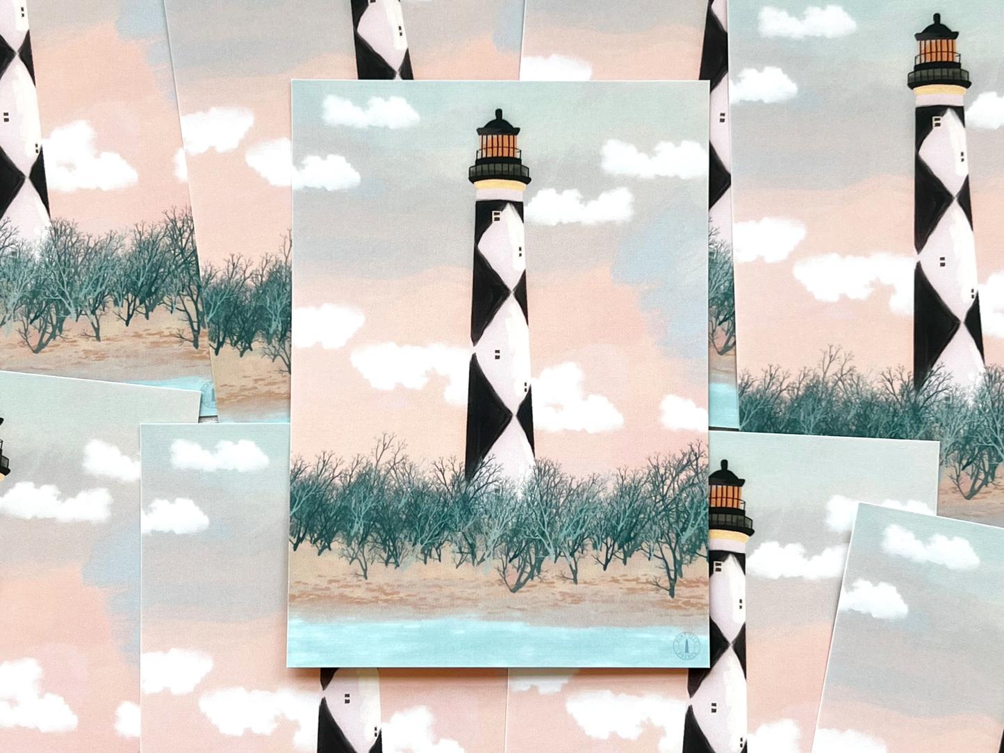 Cape Lookout Lighthouse Print - 5x7 Coastal North Carolina Wall Art
