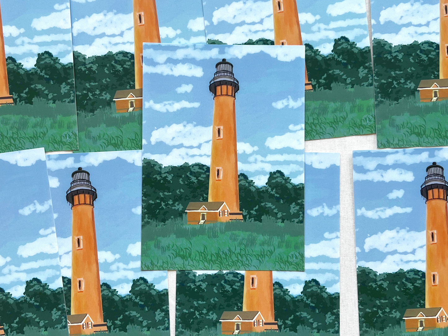 Currituck Island Lighthouse Art Print - 5x7 Coastal North Carolina Wall Art