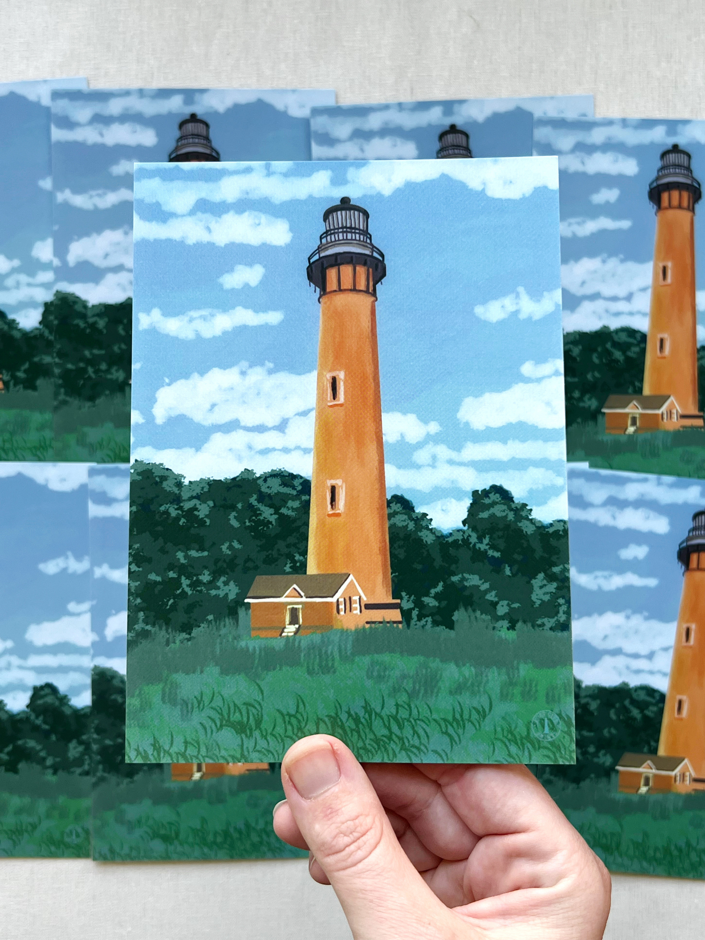 Currituck Island Lighthouse Art Print - 5x7 Coastal North Carolina Wall Art