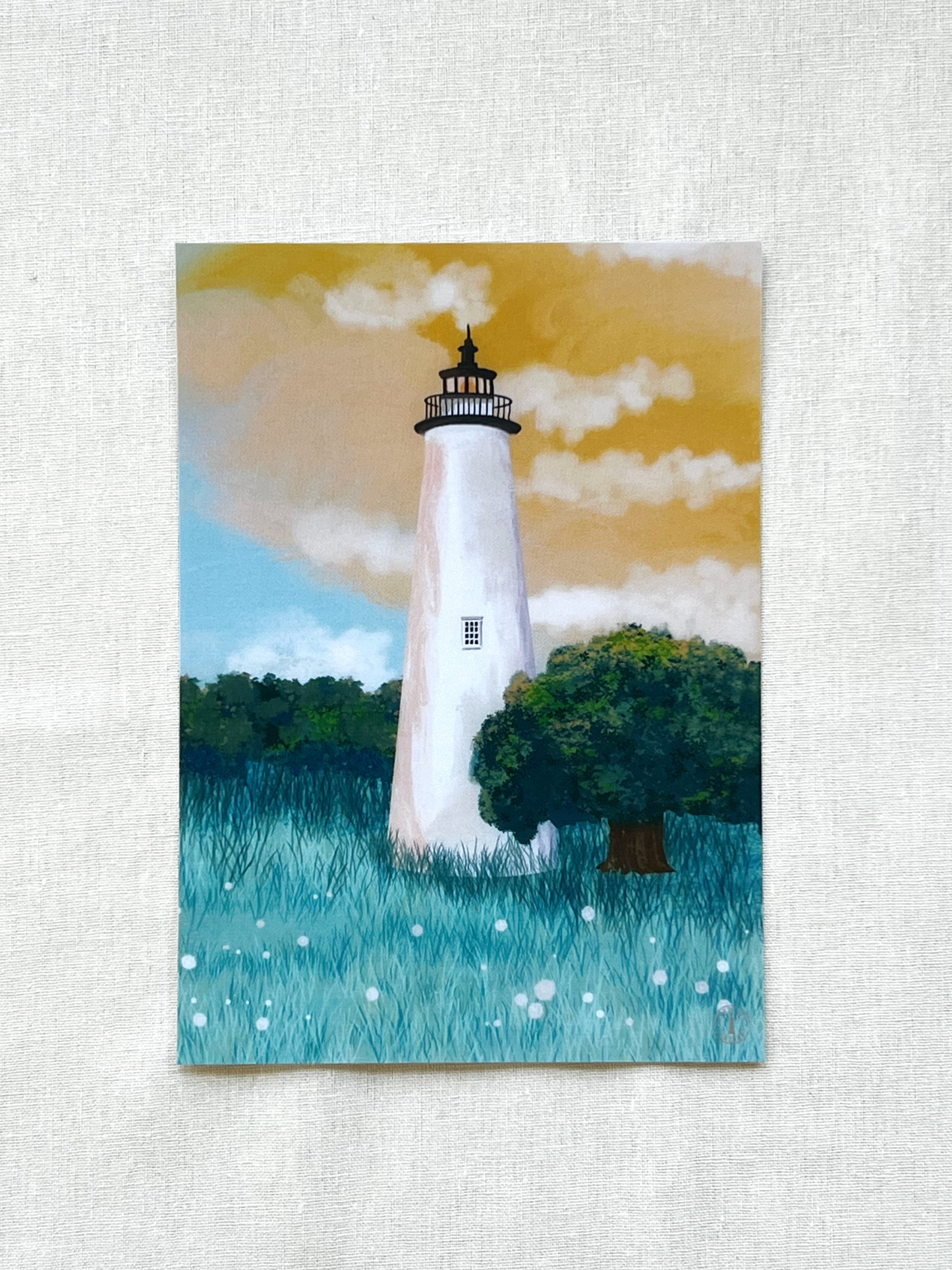 Ocracoke Lighthouse Print - 5x7 Coastal North Carolina Wall Art