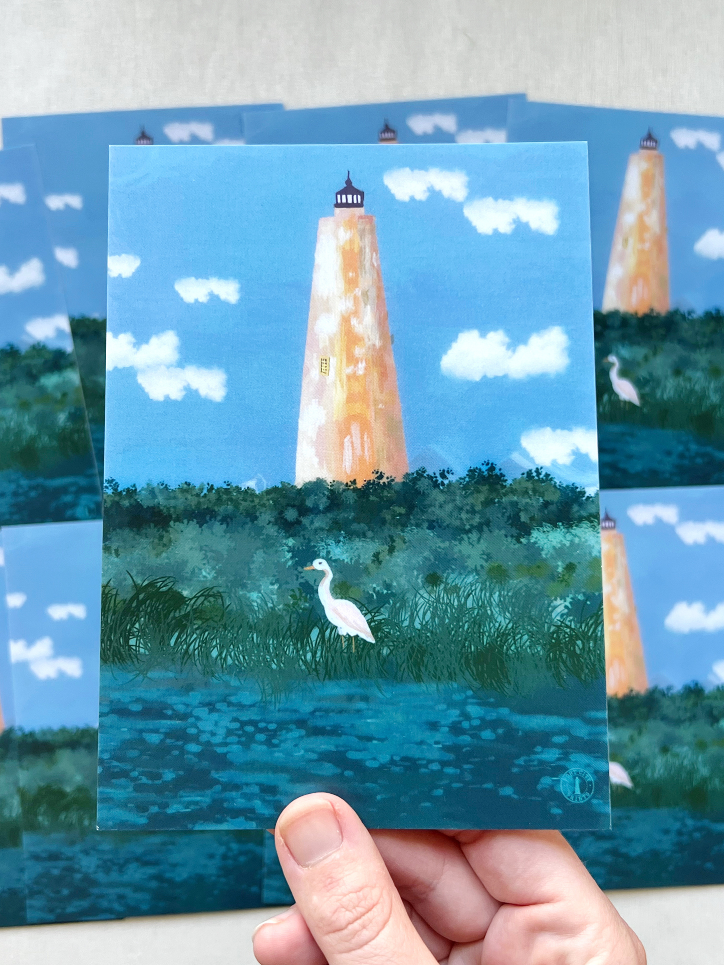 Bald Head Island Lighthouse Print - 5x7 Coastal North Carolina Wall Art