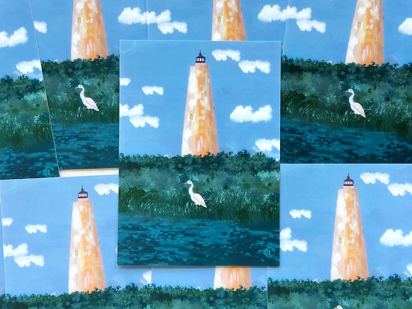 Bald Head Island Lighthouse Print - 5x7 Coastal North Carolina Wall Art