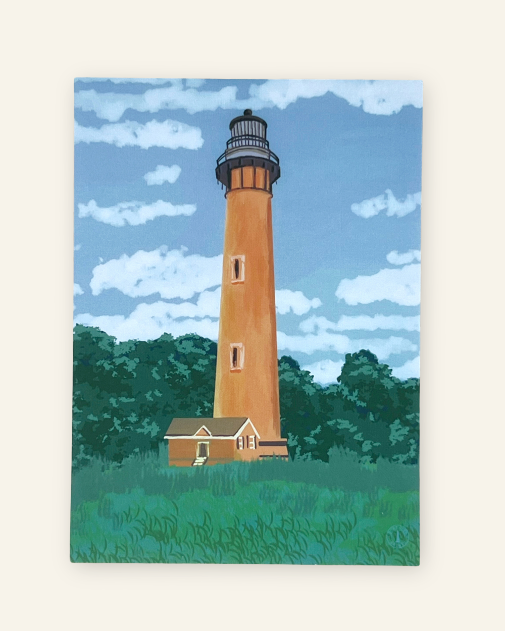 Currituck Island Lighthouse Art Print - 5x7 Coastal North Carolina Wall Art